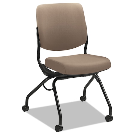 Hon Perpetual Series Folding Nesting Chair, Morel Seat/Back, Black Base HPN1.A.UU.CU24.T